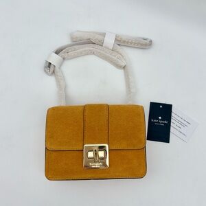 Kate Spade Phoebe Suede Turnlock Mini Flap Crossbody Squash Blossom